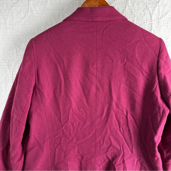 Vintage 100 Wool Blazer Womens 10P Mauve Pink Sag Harbor 1 Button Jacket Lined - Picture 12 of 16